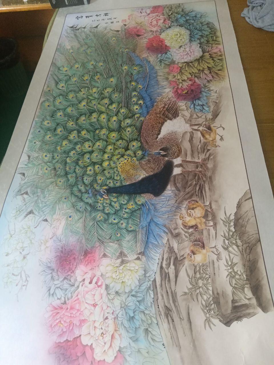 孔雀花鸟图