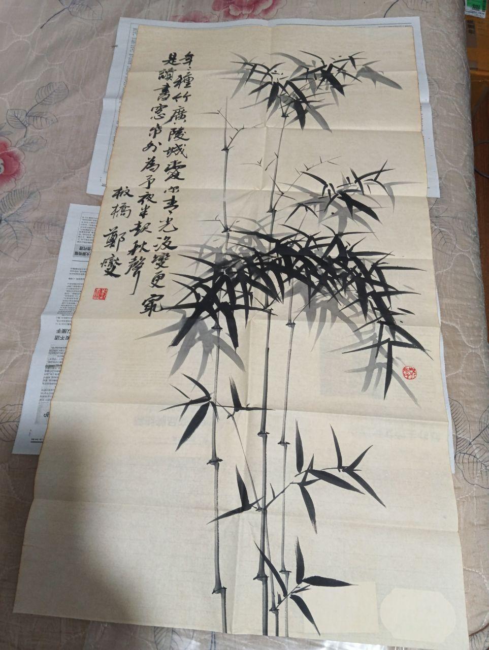 郑板桥款墨竹写意国画