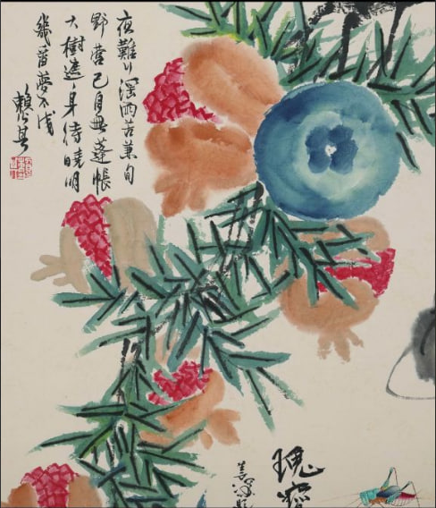 《多子多寿菊延年》立轴画作